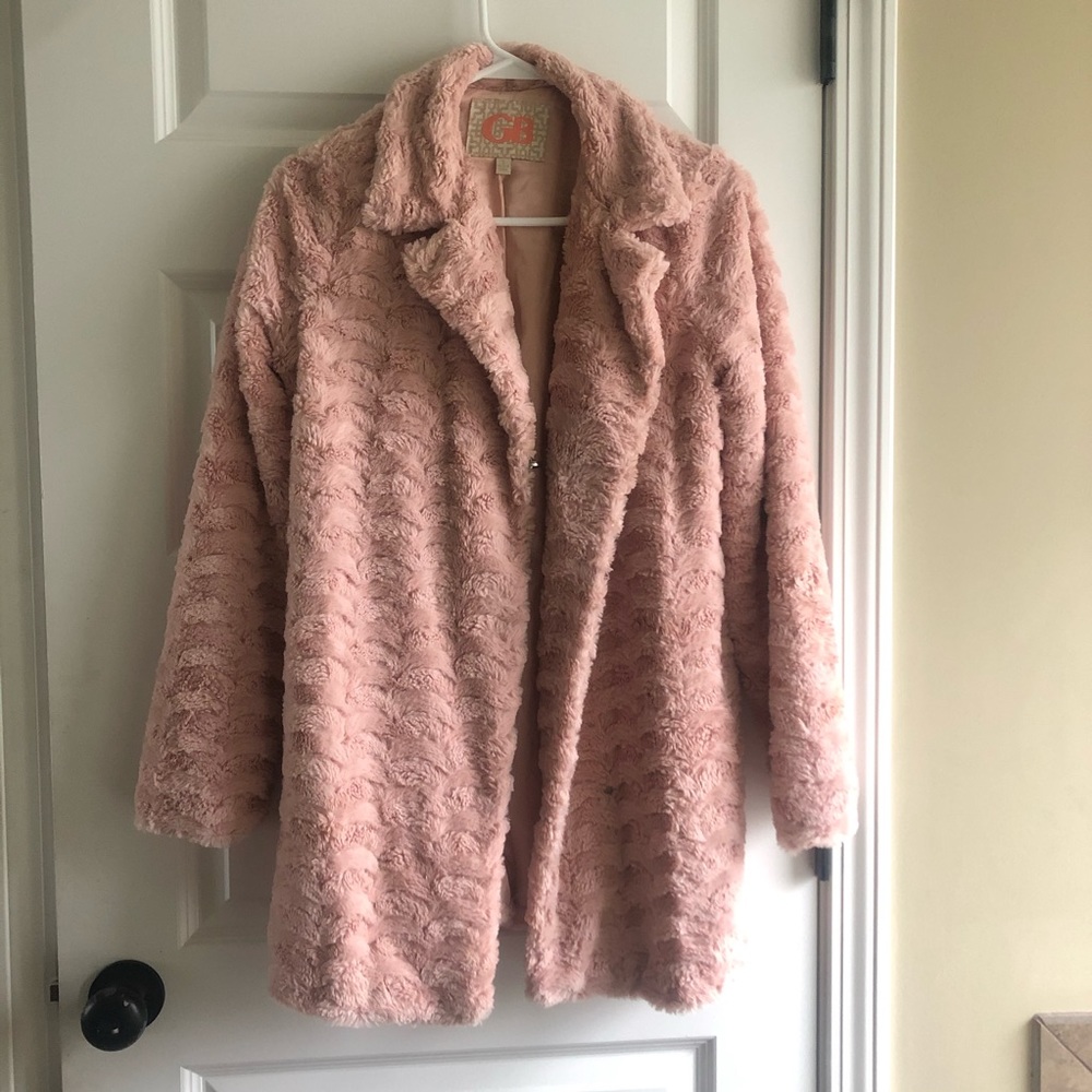 Gianni Bini pink fur coat